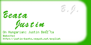 beata justin business card